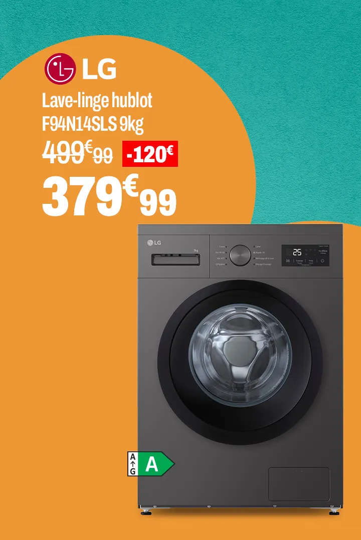 LG Lave-linge hublot F94N14SLS 9kg