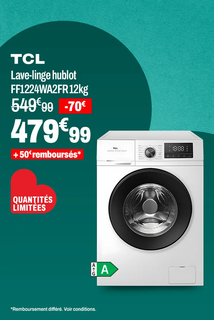  Lave-linge hublot TCL FF1224WA2FR 12kg