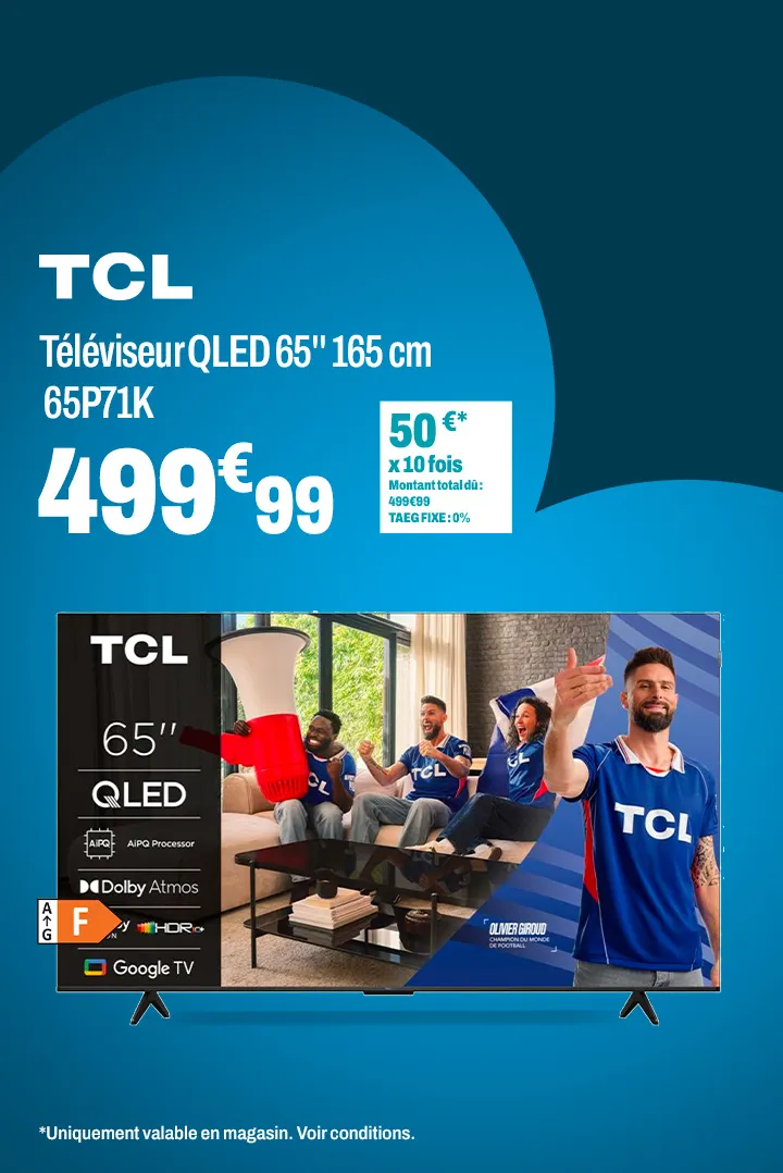 TCL Téléviseur QLED 65'' 165 cm 65P71K