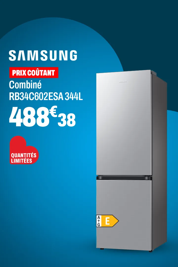 SAMSUNG Combiné RB34C602ESA 344L