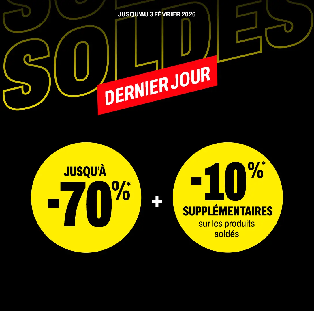 SOLDES jusqu'à -70% + -10% supplémentaires*
